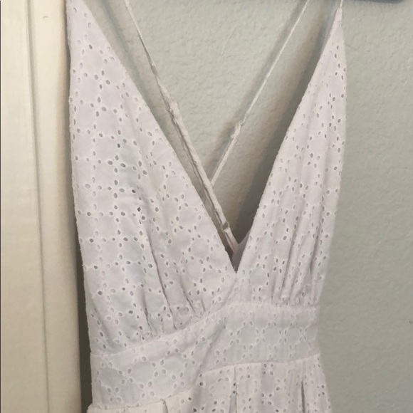 White Eyelet High Low Dress - Picture 3 of 6